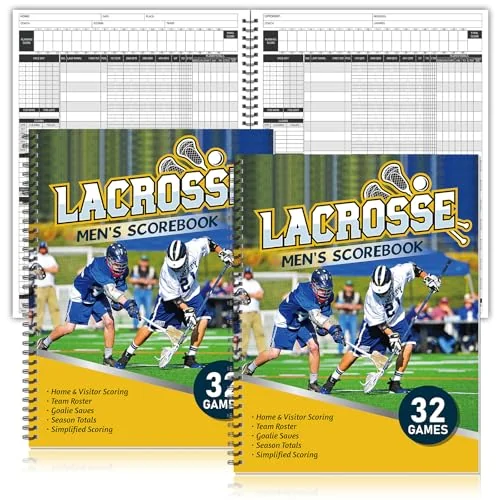 Lacrosse Scorebook Men's/Women's Score Keeping Book for 32 Games