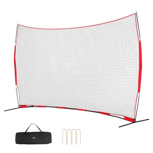 Portable Barricade Backstop Net, 16x10 ft Ball Sports Barrier Netting