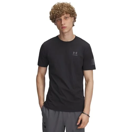 Under Armour Men's Freedom Flag Short Sleeve T Shirt, 002 Black, XL